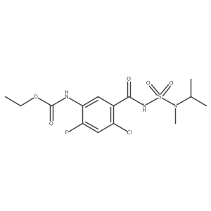 N-(2-chloro-4-fluoro-5-[(ethoxycarbonyl)amino]benzoyl)-N'-isopropyl-N'-methylsulfamide结构式