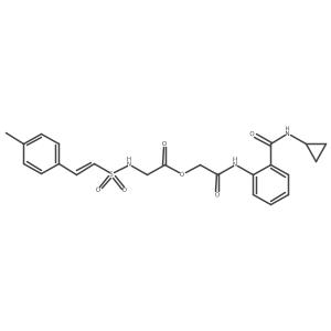 {[2-(Cyclopropylcarbamoyl)phenyl]carbamoyl}methyl 2-[2-(4-methylphenyl)ethenesulfonamido]acetate结构式
