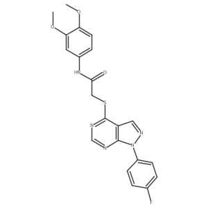 N-(3,4-dimethoxyphenyl)-2-[1-(4-fluorophenyl)pyrazolo[3,4-d]pyrimidin-4-yl]sulfanyl-acetamide Structure