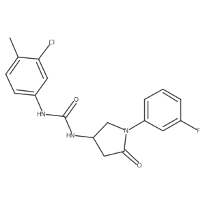 1-(3-Chloro-4-methylphenyl)-3-[1-(3-fluorophenyl)-5-oxopyrrolidin-3-yl]urea结构式