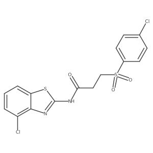 N-(4-chlorobenzo[d]thiazol-2-yl)-3-((4-chlorophenyl)sulfonyl)propanamide Structure