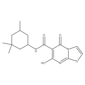 5-hydroxy-7-keto-N-(3,3,5-trimethylcyclohexyl)thiazolo[3,2-a]pyrimidine-6-carboxamide结构式