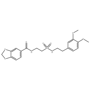 N-(2-(N-(3,4-dimethoxyphenethyl)sulfamoyl)ethyl)benzo[d][1,3]dioxole-5-carboxamide结构式