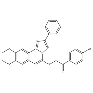 1-(4-Bromophenyl)-2-({8,9-dimethoxy-2-phenyl-[1,2,4]triazolo[1,5-c]quinazolin-5-yl}sulfanyl)ethan-1-one结构式