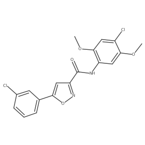N-(4-Chloro-2,5-dimethoxyphenyl)-5-(3-chlorophenyl)-3-isoxazolecarboxamide结构式