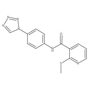 2-(methylsulfanyl)-N-[4-(1H-1,2,3,4-tetrazol-1-yl)phenyl]pyridine-3-carboxamide结构式
