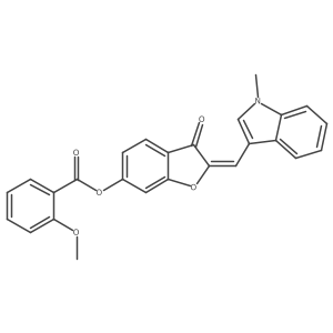 (2E)-2-[(1-methyl-1H-indol-3-yl)methylidene]-3-oxo-2,3-dihydro-1-benzofuran-6-yl 2-methoxybenzoate结构式
