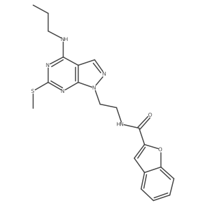 N-(2-(6-(methylthio)-4-(propylamino)-1H-pyrazolo[3,4-d]pyrimidin-1-yl)ethyl)benzofuran-2-carboxamide Structure