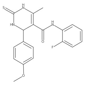 N-(2-fluorophenyl)-4-(4-methoxyphenyl)-6-methyl-2-thioxo-1,2,3,4-tetrahydropyrimidine-5-carboxamide结构式