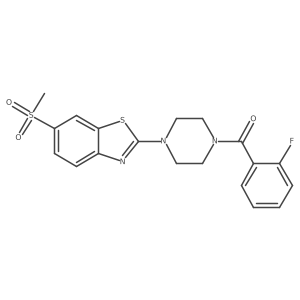 (2-Fluorophenyl)(4-(6-(methylsulfonyl)benzo[d]thiazol-2-yl)piperazin-1-yl)methanone Structure