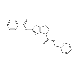 2-(4-methylbenzamido)-N-(pyridin-4-ylmethyl)-5,6-dihydro-4H-cyclopenta[d]thiazole-4-carboxamide Structure