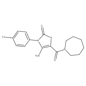 (4-Amino-3-(4-chlorophenyl)-2-thioxo-2,3-dihydrothiazol-5-yl)(azepan-1-yl)methanone结构式