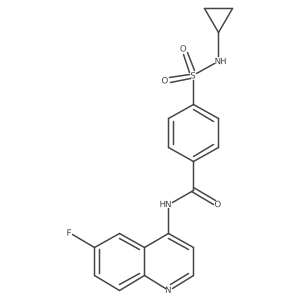 O=C(Nc1ccnc2ccc(F)cc12)c1ccc(S(=O)(=O)NC2CC2)cc1结构式