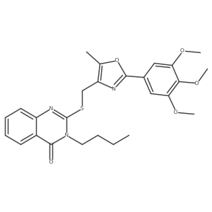 3-Butyl-2-({[5-methyl-2-(3,4,5-trimethoxyphenyl)-1,3-oxazol-4-yl]methyl}sulfanyl)-3,4-dihydroquinazolin-4-one Structure