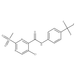 5-chloro-2-methanesulfonyl-N-[4-(trifluoromethyl)phenyl]pyrimidine-4-carboxamide结构式