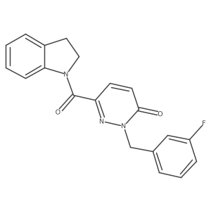 2-(3-fluorobenzyl)-6-(indoline-1-carbonyl)pyridazin-3(2H)-one结构式