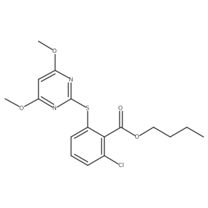 2-Chloro-6-[(4,6-dimethoxy-2-pyrimidinyl)thio]benzoic acid butyl ester Structure