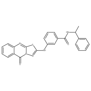 3-((5-oxo-5H-[1,3,4]thiadiazolo[2,3-b]quinazolin-2-yl)amino)-N-(1-phenylethyl)benzamide结构式