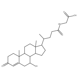 N-[(7alpha)-7-Hydroxy-3,24-dioxochol-4-en-24-yl]glycine结构式