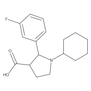 1-Cyclohexyl-2-(3-fluorophenyl)pyrrolidine-3-carboxylic acid Structure