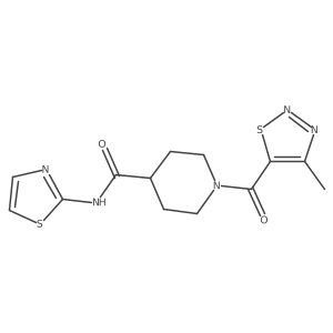 1-(4-methyl-1,2,3-thiadiazole-5-carbonyl)-N-(thiazol-2-yl)piperidine-4-carboxamide Structure