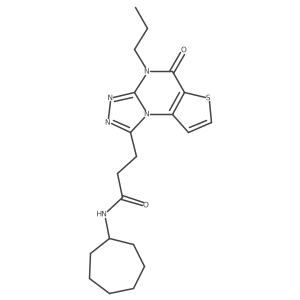 N-cycloheptyl-3-(5-oxo-4-propyl-4,5-dihydrothieno[2,3-e][1,2,4]triazolo[4,3-a]pyrimidin-1-yl)propanamide结构式