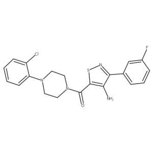 (4-Amino-3-(3-fluorophenyl)isothiazol-5-yl)(4-(2-chlorophenyl)piperazin-1-yl)methanone Structure