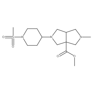 methyl (3aS,6aS)-2-methyl-5-(1-methylsulfonylpiperidin-4-yl)-3,4,6,6a-tetrahydro-1H-pyrrolo[3,4-c]pyrrole-3a-carboxylate结构式