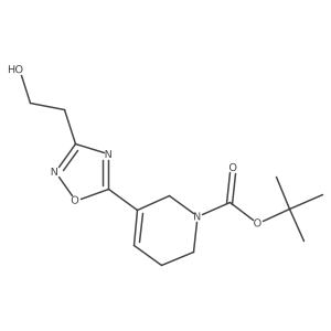 tert-butyl 5-[3-(2-hydroxyethyl)-1,2,4-oxadiazol-5-yl]-3,6-dihydro-2H-pyridine-1-carboxylate结构式