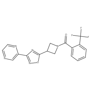 (3-(3-(Pyrazin-2-yl)-1,2,4-oxadiazol-5-yl)azetidin-1-yl)(2-(trifluoromethyl)phenyl)methanone结构式