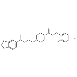 N-(2-(4-(2-(o-tolyloxy)acetyl)piperazin-1-yl)ethyl)benzo[d][1,3]dioxole-5-carboxamide hydrochloride结构式