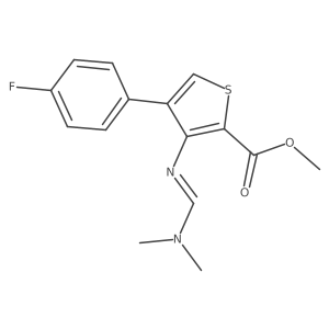 methyl 3-{[(1E)-(dimethylamino)methylene]amino}-4-(4-fluorophenyl)thiophene-2-carboxylate结构式