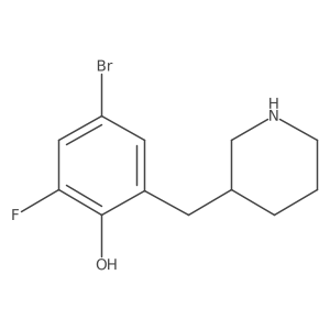 4-Bromo-2-fluoro-6-[(piperidin-3-yl)methyl]phenol Structure