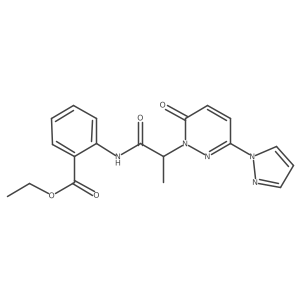 ethyl 2-(2-(6-oxo-3-(1H-pyrazol-1-yl)pyridazin-1(6H)-yl)propanamido)benzoate结构式