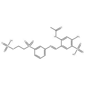 4-Acetamido-2-amino-5-((3-((2-(sulfooxy)ethyl)sulfonyl)phenyl)diazenyl)benzenesulfonic acid Structure