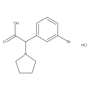 2-(3-Bromophenyl)-2-(pyrrolidin-1-yl)acetic acid hydrochloride结构式