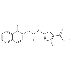 methyl 4-methyl-2-{[(4-oxo-1,2,3-benzotriazin-3(4H)-yl)acetyl]amino}-1,3-thiazole-5-carboxylate Structure