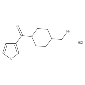 (4-(Aminomethyl)piperidin-1-yl)(thiophen-3-yl)methanone hydrochloride Structure
