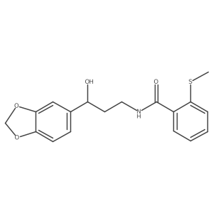 N-(3-(benzo[d][1,3]dioxol-5-yl)-3-hydroxypropyl)-2-(methylthio)benzamide结构式