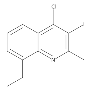 4-Chloro-8-ethyl-3-iodo-2-methylquinoline结构式