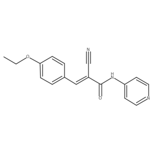 CCOc1ccc(C=C(C#N)C(=O)Nc2ccncc2)cc1结构式