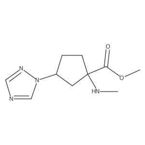 methyl 1-(methylamino)-3-(1H-1,2,4-triazol-1-yl)cyclopentane-1-carboxylate结构式