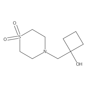 4-[(1-Hydroxycyclobutyl)methyl]-1lambda-thiomorpholine-1,1-dione结构式