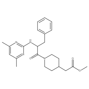Methyl 2-(1-{2-[(4,6-dimethyl-2-pyrimidinyl)amino]-3-phenylpropanoyl}-4-piperidyl)acetate Structure