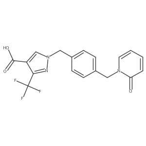 1-({4-[(2-Oxopyridin-1-yl)methyl]phenyl}methyl)-3-(trifluoromethyl)pyrazole-4-carboxylic acid结构式
