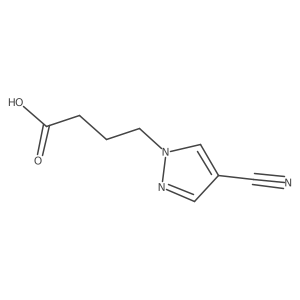 4-(4-Cyano-1H-pyrazol-1-yl)butanoic acid结构式