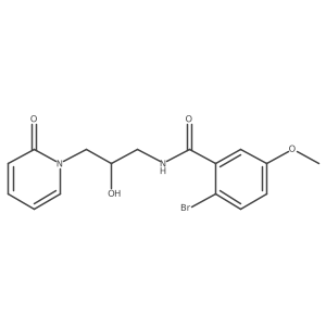 2-bromo-N-(2-hydroxy-3-(2-oxopyridin-1(2H)-yl)propyl)-5-methoxybenzamide结构式