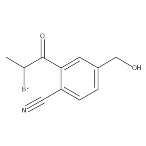 2-(2-Bromopropanoyl)-4-(hydroxymethyl)benzonitrile结构式
