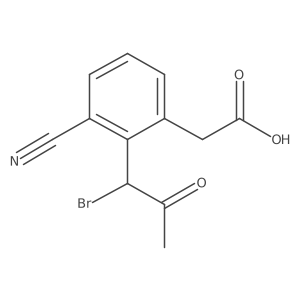 2-(1-Bromo-2-oxopropyl)-3-cyanophenylacetic acid结构式