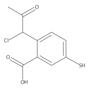 CC(=O)C(Cl)c1ccc(S)cc1C(=O)O结构式